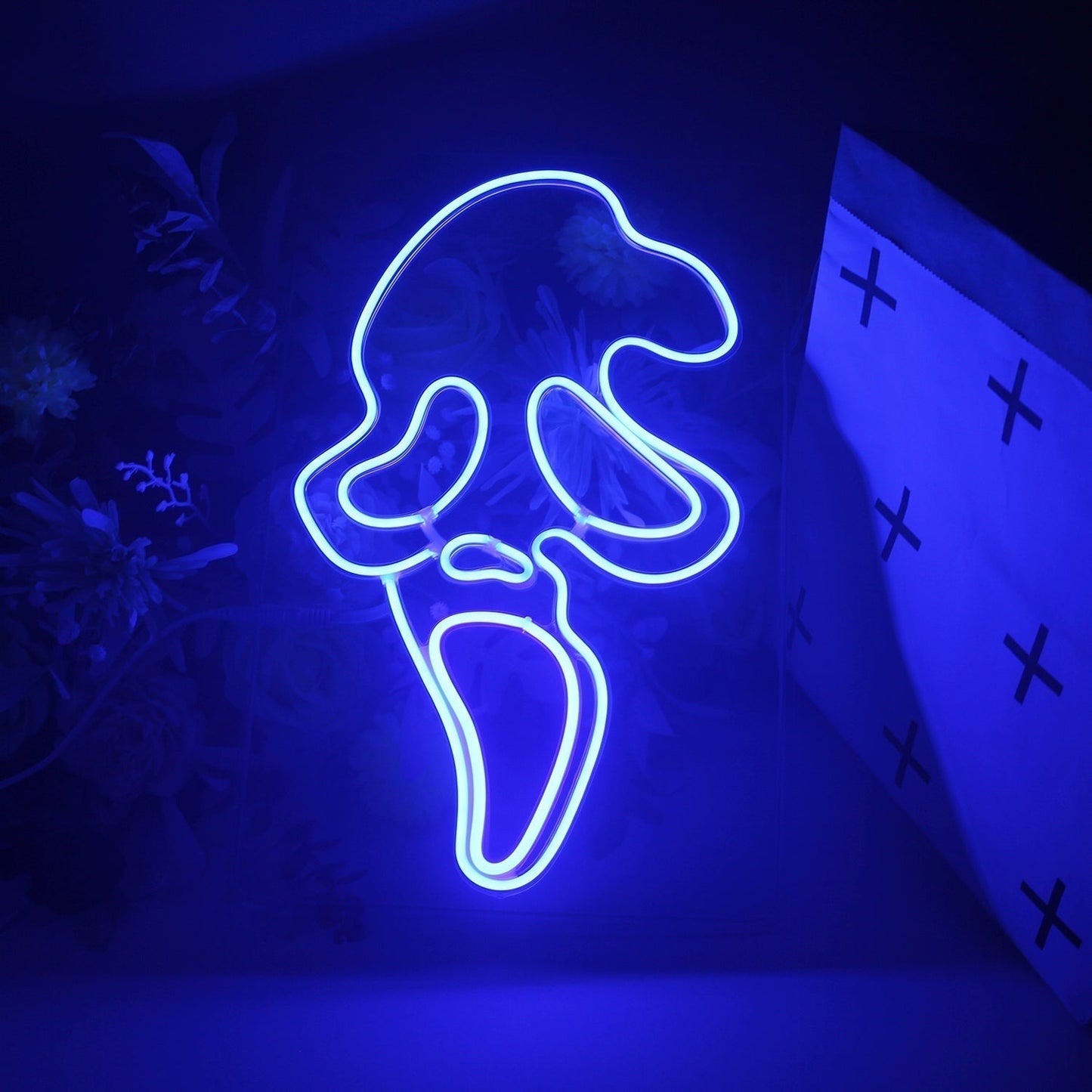 Screaming Ghost Face LED Neon Light Horror Decor scream poster Halloween decor