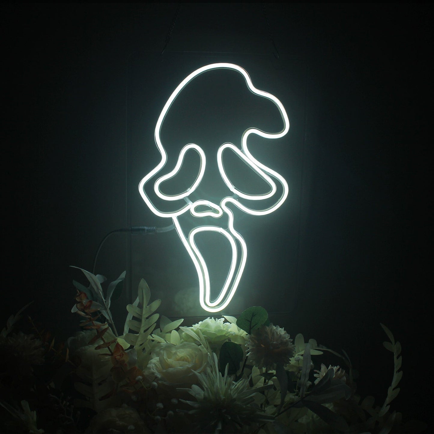 Screaming Ghost Face LED Neon Light Horror Decor scream poster Halloween decor