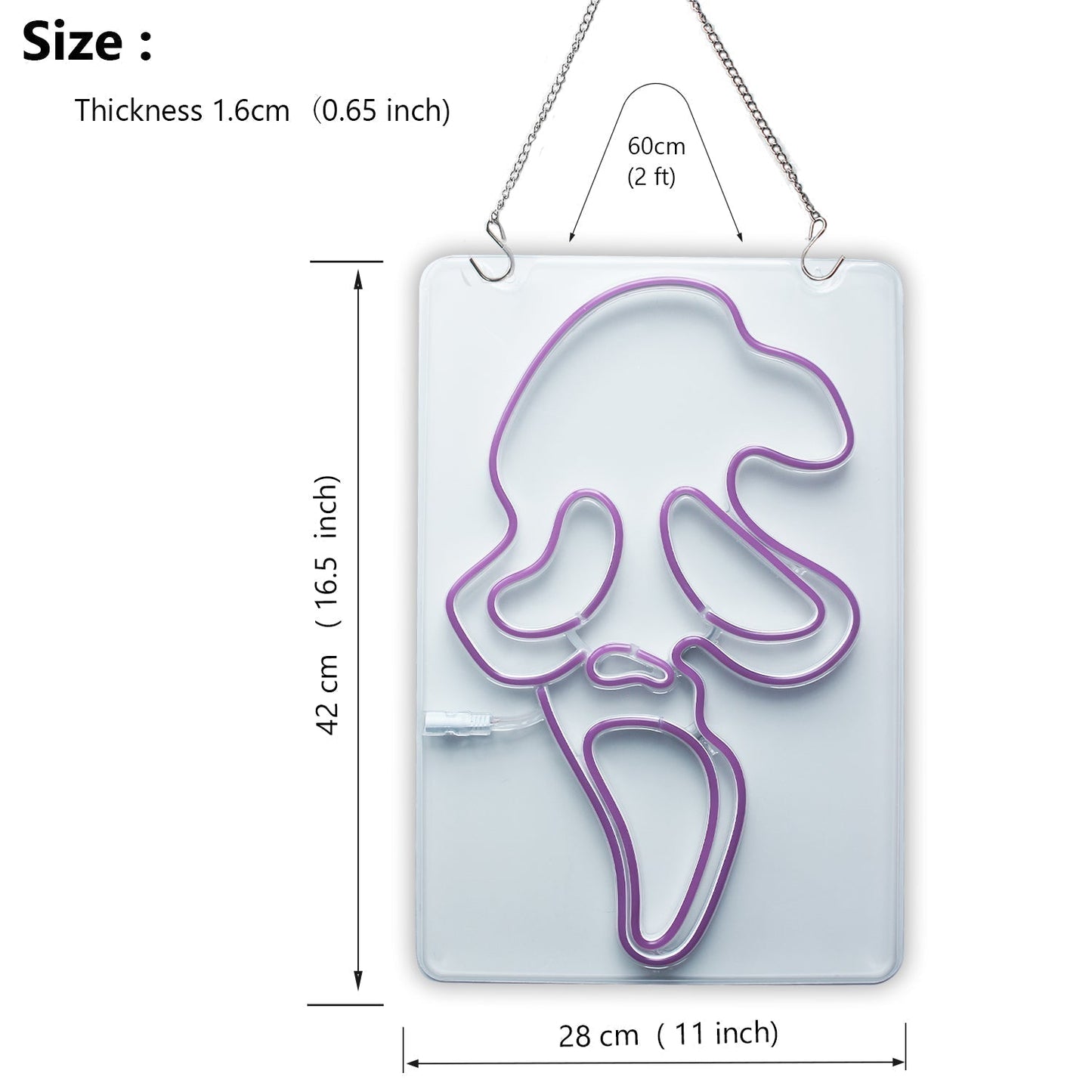 Screaming Ghost Face LED Neon Light Horror Decor scream poster Halloween decor