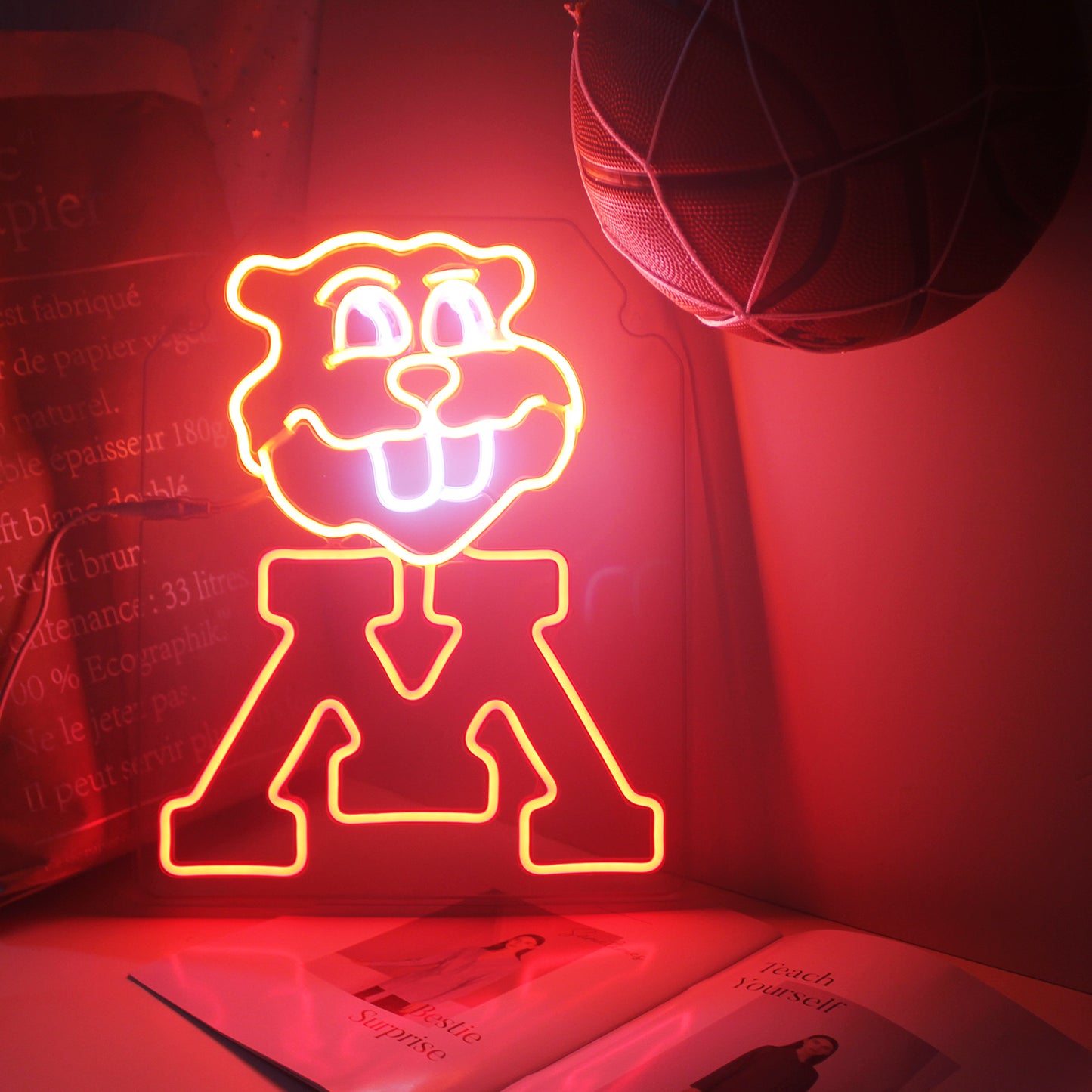 U Minnesota Golden Gophers Neon Sign For March Madness Wall Decoration, Room Decoration, Dorm Decor