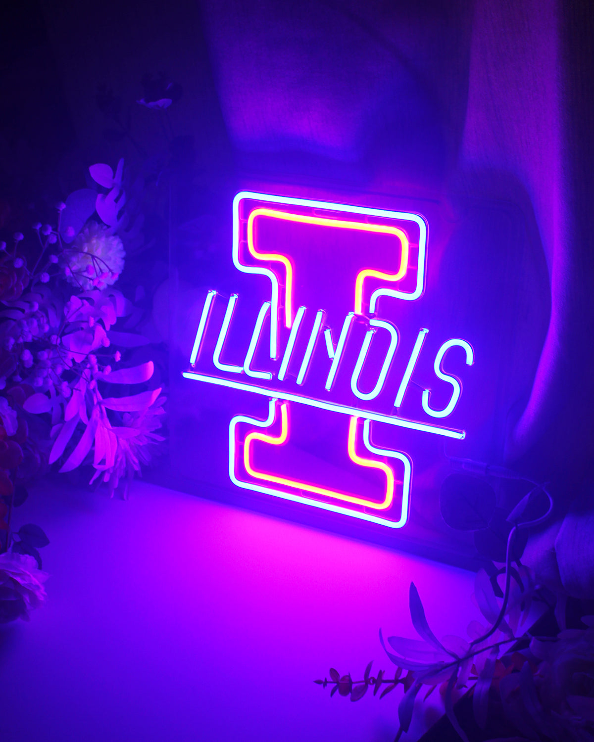 Illinois Fighting Illini Neon Sign For March Madness Wall Decoration, Room Decoration, Bar Decoration, Dorm Decoration