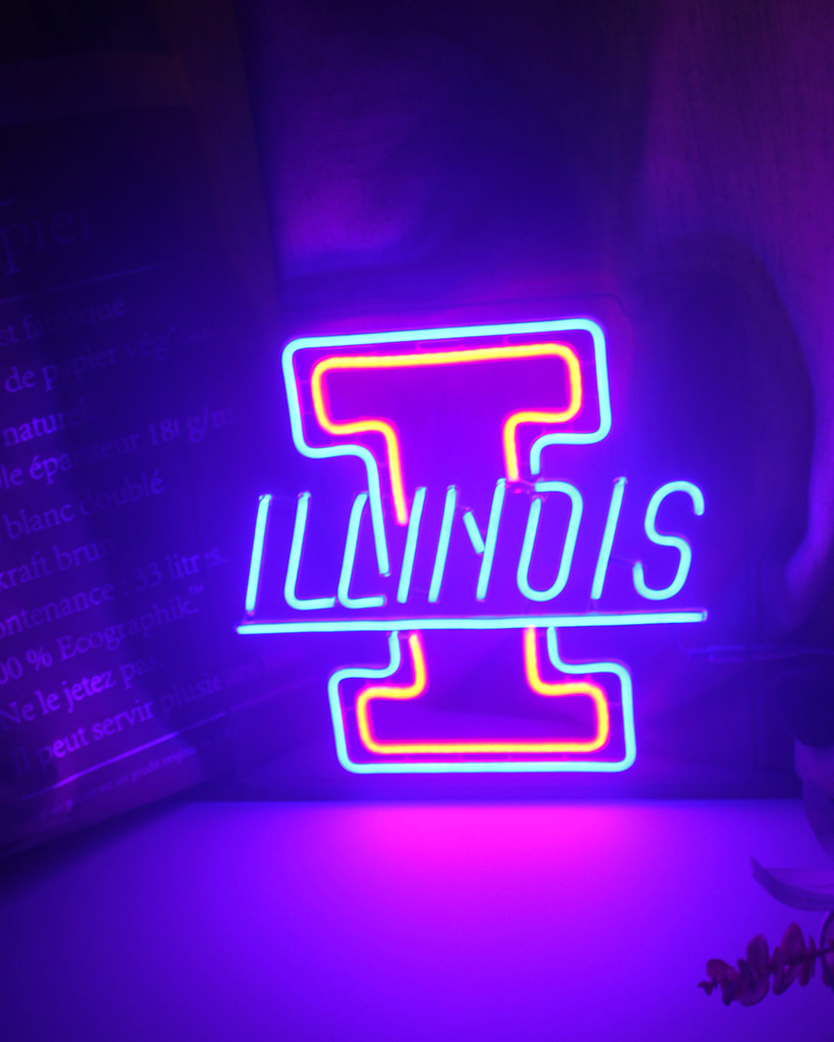 Illinois Fighting Illini Neon Sign For March Madness Wall Decoration, Room Decoration, Bar Decoration, Dorm Decoration