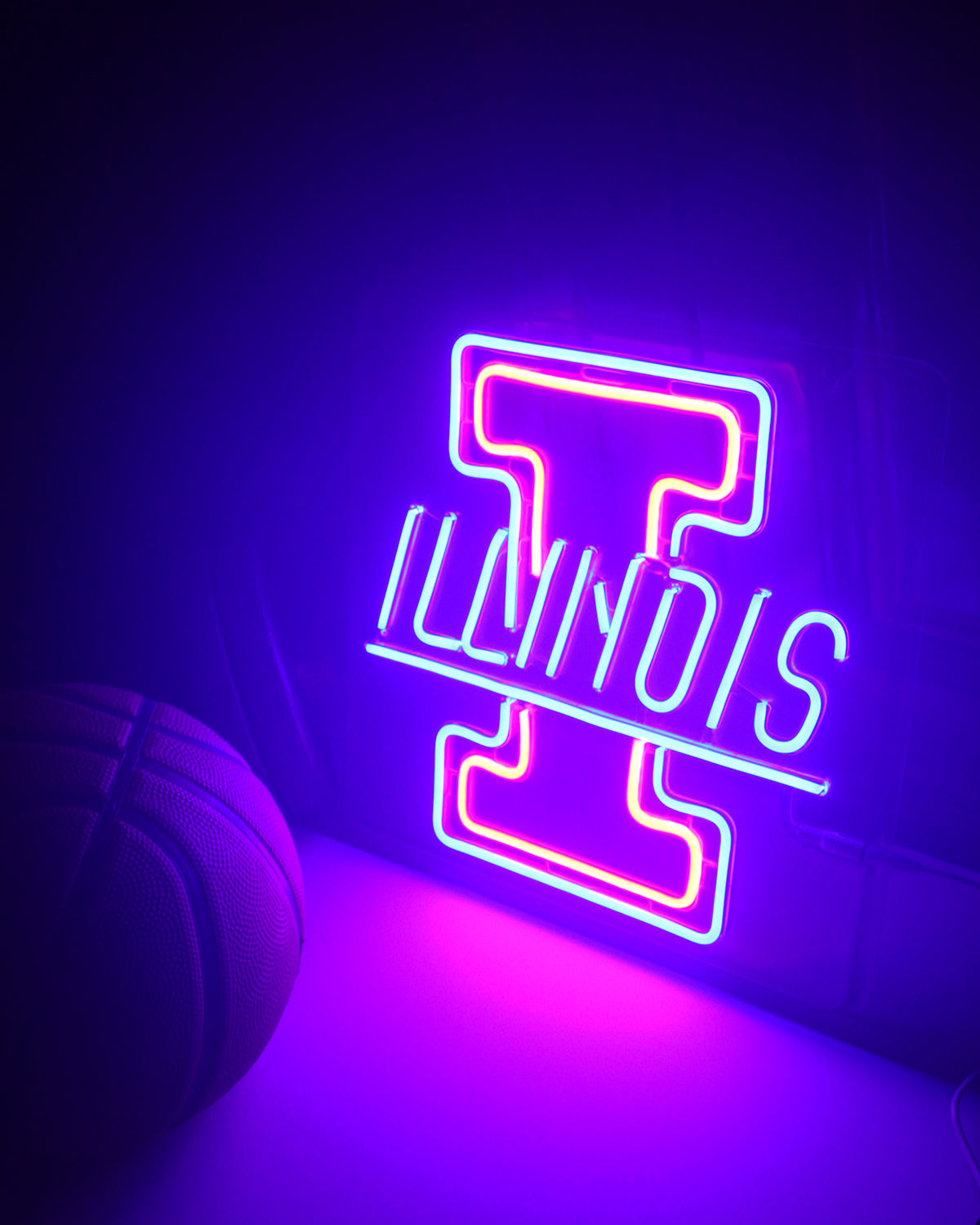 Illinois Fighting Illini Neon Sign For March Madness Wall Decoration, Room Decoration, Bar Decoration, Dorm Decoration