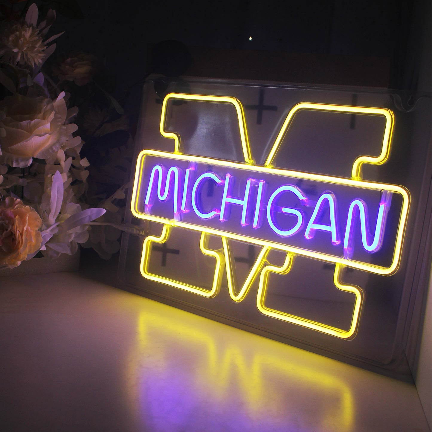 U Michigan Wolverines LED Neon Sign For Wall Decor Room Decor and Party Decor