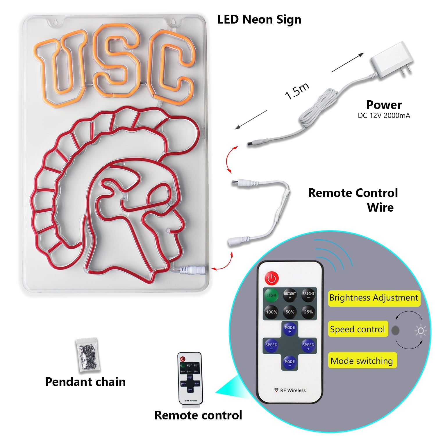 USC Southern Cal Trojans LED Neon Sign Room Decor Dorm Decor Party Decor Gifts